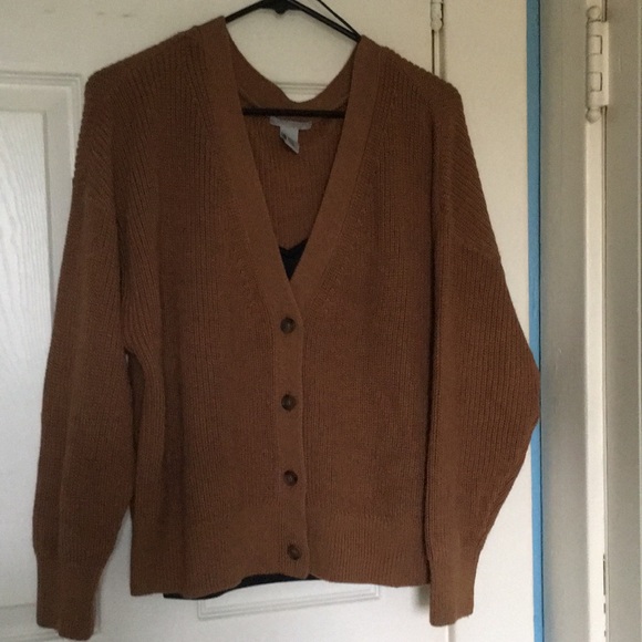 Cropped Brown Knit Cardigan | H&M - Picture 1 of 10